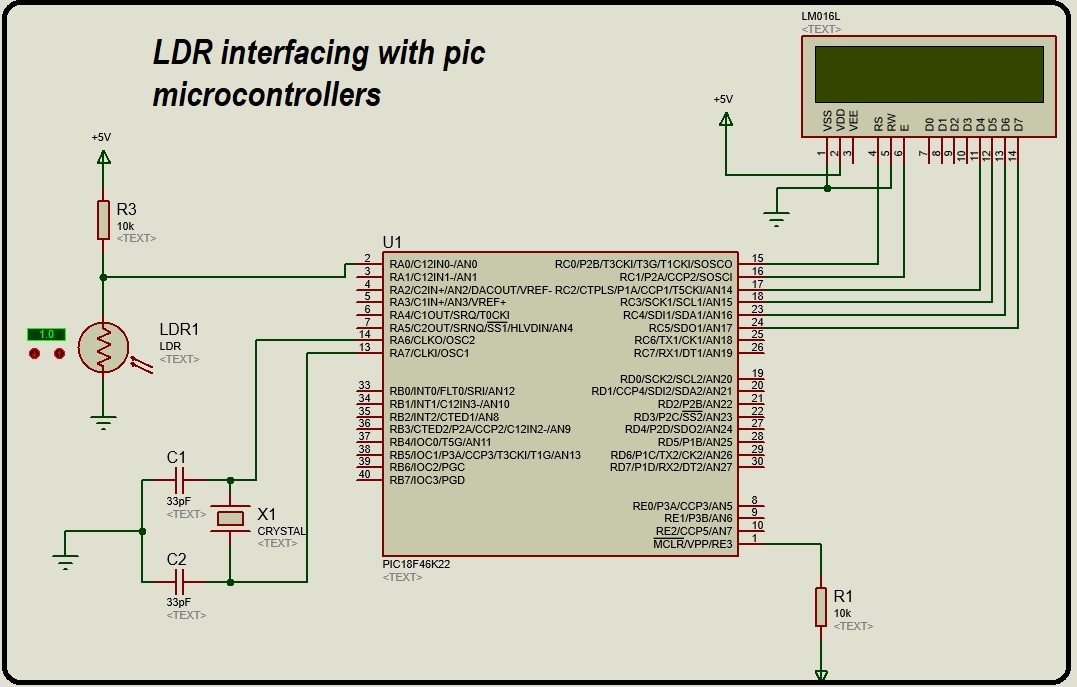 light dependent resistor interfacing with pic microcontroller