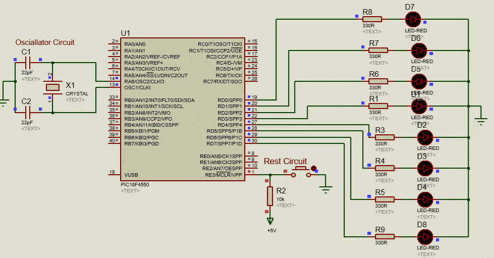 LED Sequencer circuit using pic microcontroller