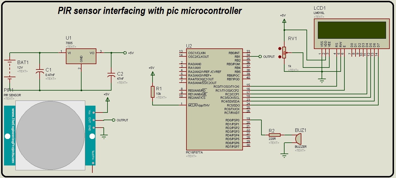 PIR sensor interfacing with pic microcontroller