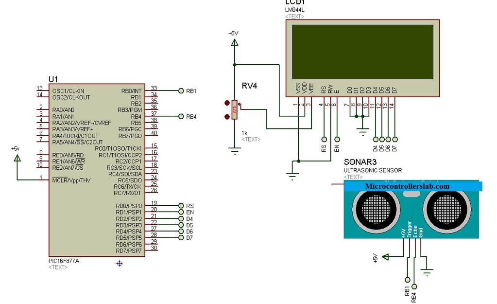 Ultrasonic sensor HC-SR04 interfacing with pic microcontroller