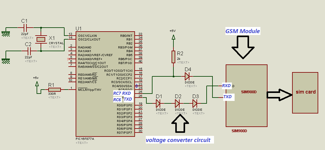 gsm module interfacing with pic microcontrolle