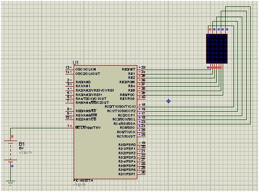led matrix interfacing with pic microcontroller