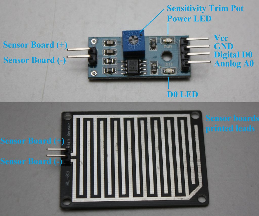 rain drop sensor module pin out