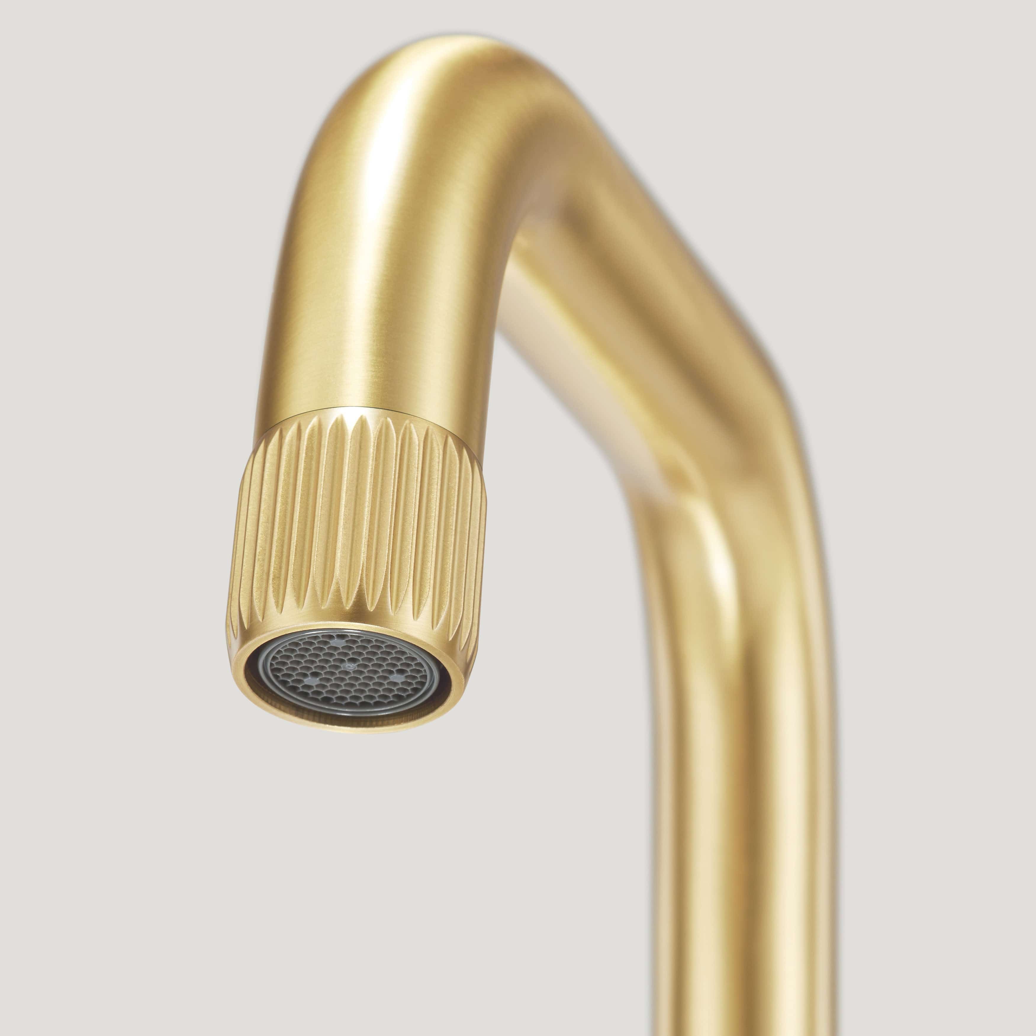 Plank Hardware Taps ARMSTRONG Grooved Kitchen Mixer Tap - Brass